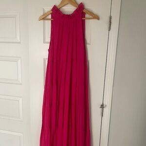 Hot Pink Halter Maxi Dress